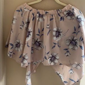 Lulus off the shoulder pink top